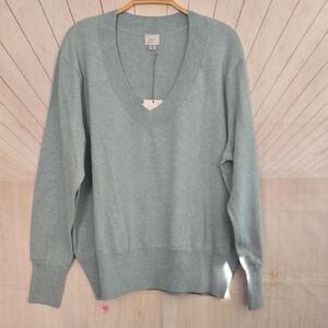 a new day Women's Soft Blue V-Neck Sweater